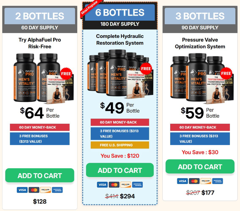 Limited-time sale on AlphaFuel Pro showing discounted price and exclusive promotion